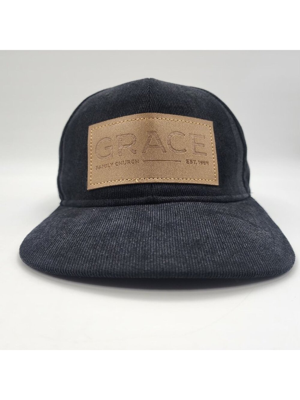 Grace Family Church Corduroy Snapback Baseball Cap Hat Black Adjustable Mens